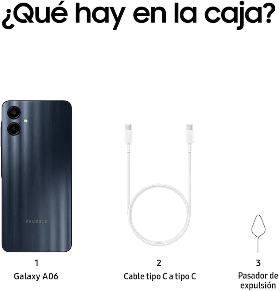 SAMSUNG Galaxy A06 Negro 4GB RAM 64GB, Nacional con Garantía