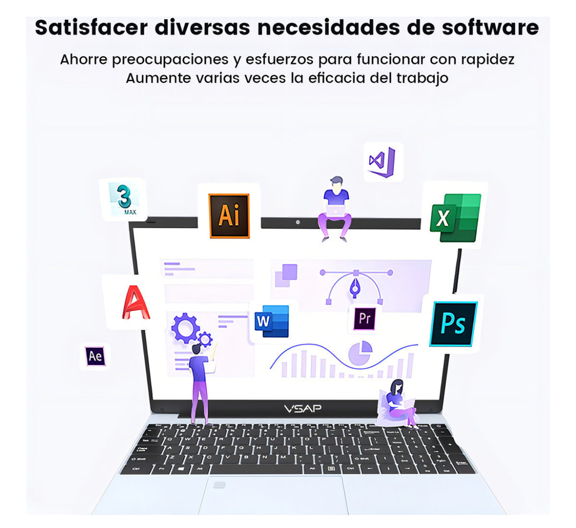 Laptop Intel Celeron 2 en 1 Notebook DDR4 16 GB RAM 512 GB SSD 15.6' Plateado 1920 px x 1080 px Windows 11