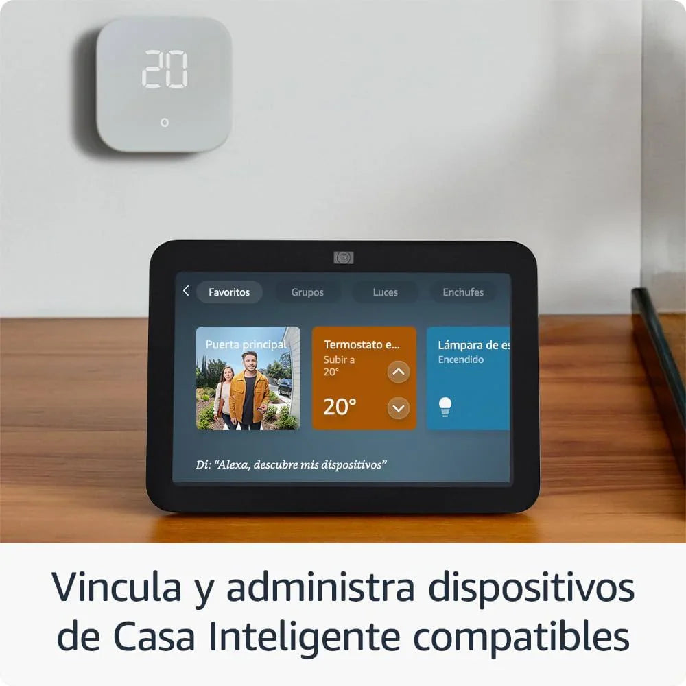 Amazon Echo Show 8 (modelo más reciente), Con audio espacial, hub de Casa Inteligente y Alexa, Negro