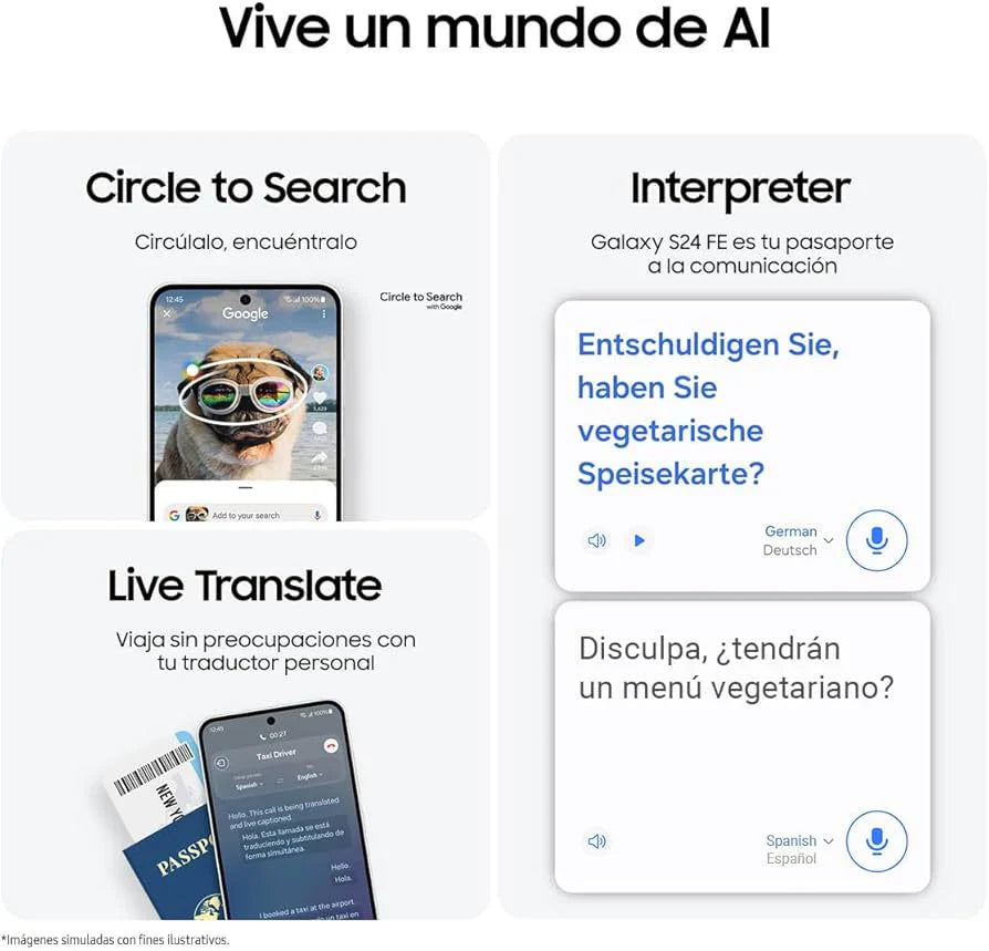 SAMSUNG Galaxy S24 FE 5G Gris 8GB RAM 256GB, AI, Nacional con Garantía