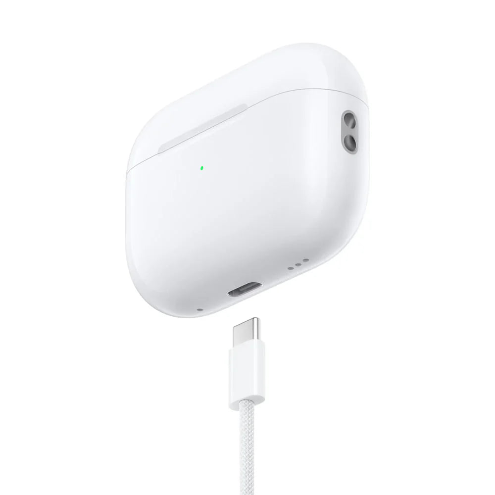 Audífonos inalámbricos AirPods Pro 2 de Apple, audífonos Bluetooth, Cancelación Activa de Ruido, Modo Ambiente, Audio Espacial Personalizado, Sonido de Alta fidelidad, Chip H2, Carga USB-C - Blanco